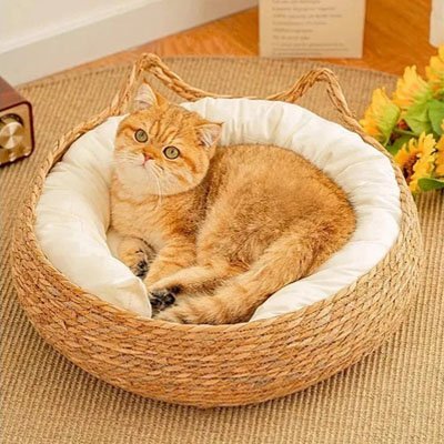 Panier osier Chat | Cosy - Natural - chat douillet